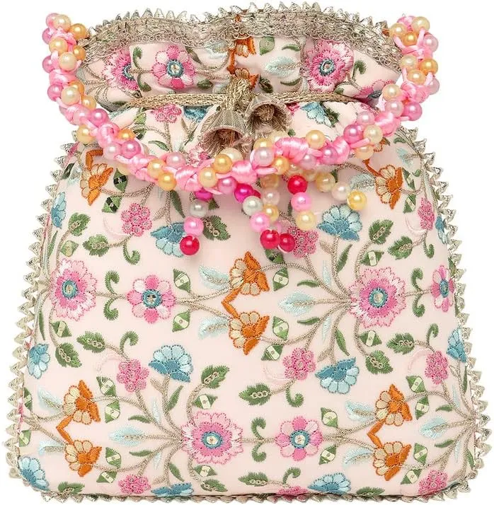 Aheli Potli Bag Gift for Women Handmade Evening Wristlet Handbag Stylish Bridal Purse Fashion Bag