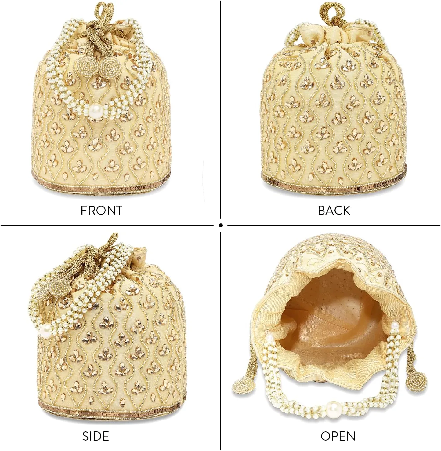 Aheli Potli Bag Gift for Women Handmade Evening Wristlet Handbag Stylish Bridal Purse Fashion Bag
