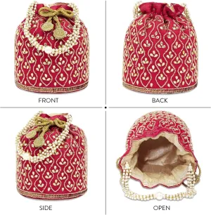 Aheli Potli Bag Gift for Women Handmade Evening Wristlet Handbag Stylish Bridal Purse Fashion Bag