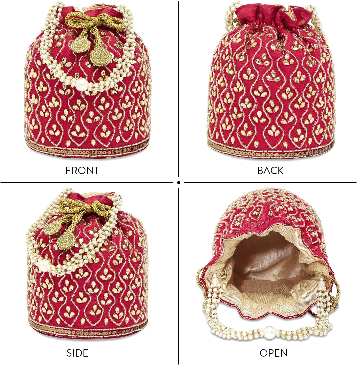 Aheli Potli Bag Gift for Women Handmade Evening Wristlet Handbag Stylish Bridal Purse Fashion Bag