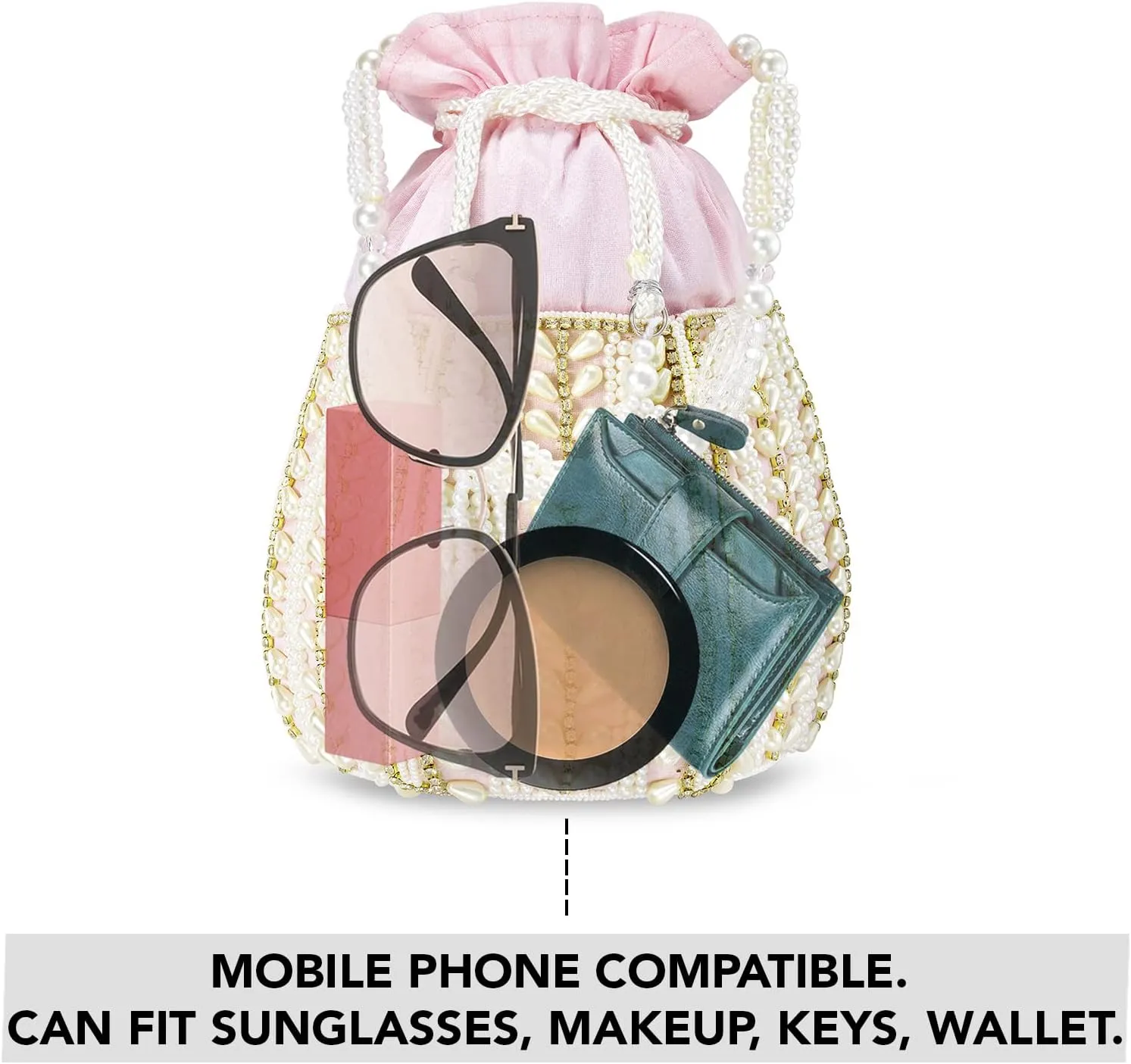 Aheli Potli Bags Gift for Women Evening Bag Clutch Ethnic Bride Purse with Drawstring