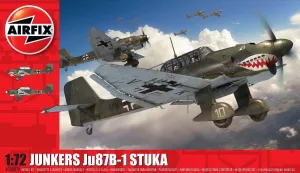 Airfix Model Airplane Kit Gift Set - A03087A Junkers Ju87B-1 Stuka, Plastic Plane Model Kits for Adults & Kids 14 , Skill Level 2, 1:72 Scale WW2 Military Aircraft Models - Real Aeroplane Models