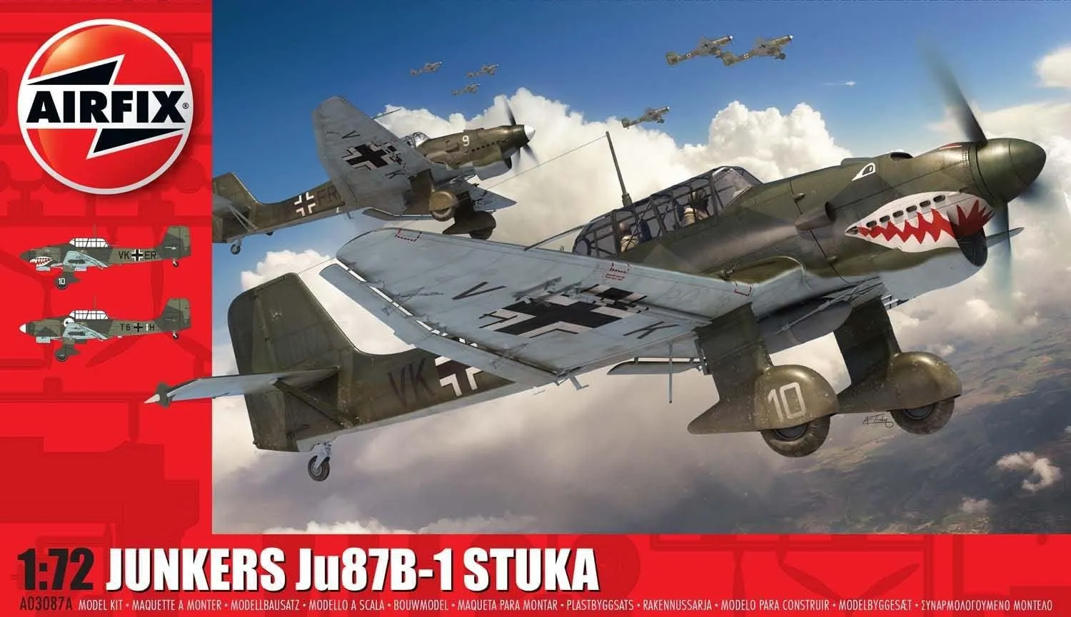 Airfix Model Airplane Kit Gift Set - A03087A Junkers Ju87B-1 Stuka, Plastic Plane Model Kits for Adults & Kids 14 , Skill Level 2, 1:72 Scale WW2 Military Aircraft Models - Real Aeroplane Models