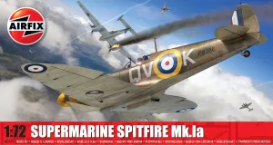 Airfix Model Airplane Kit Model - A01071C Supermarine Spitfire Mk.Ia, Plastic Plane Model Kits for Adults & Kids, Skill Level 1, 1:72 Scale WW2 Military Aircraft Models - Real Aeroplane Models