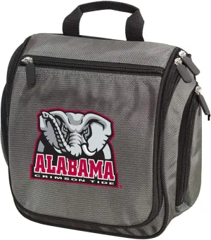 Alabama Toiletry Bag Or Hanging University of Alabama Shaving Kit for Men (Gray - Elephant Logo)