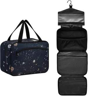 ALAZA Moon Sun Zodiac Star Vintage Toiletry Bag Travel Hanging Cosmetic Bag Portable Makeup Organizer for Women Men College Dorm Home Bathroom Business Trip