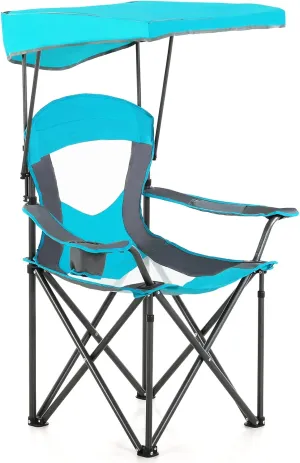 ALPHA CAMP Oversized Camping Chair with Shade Canopy, Folding Lawn Chairs