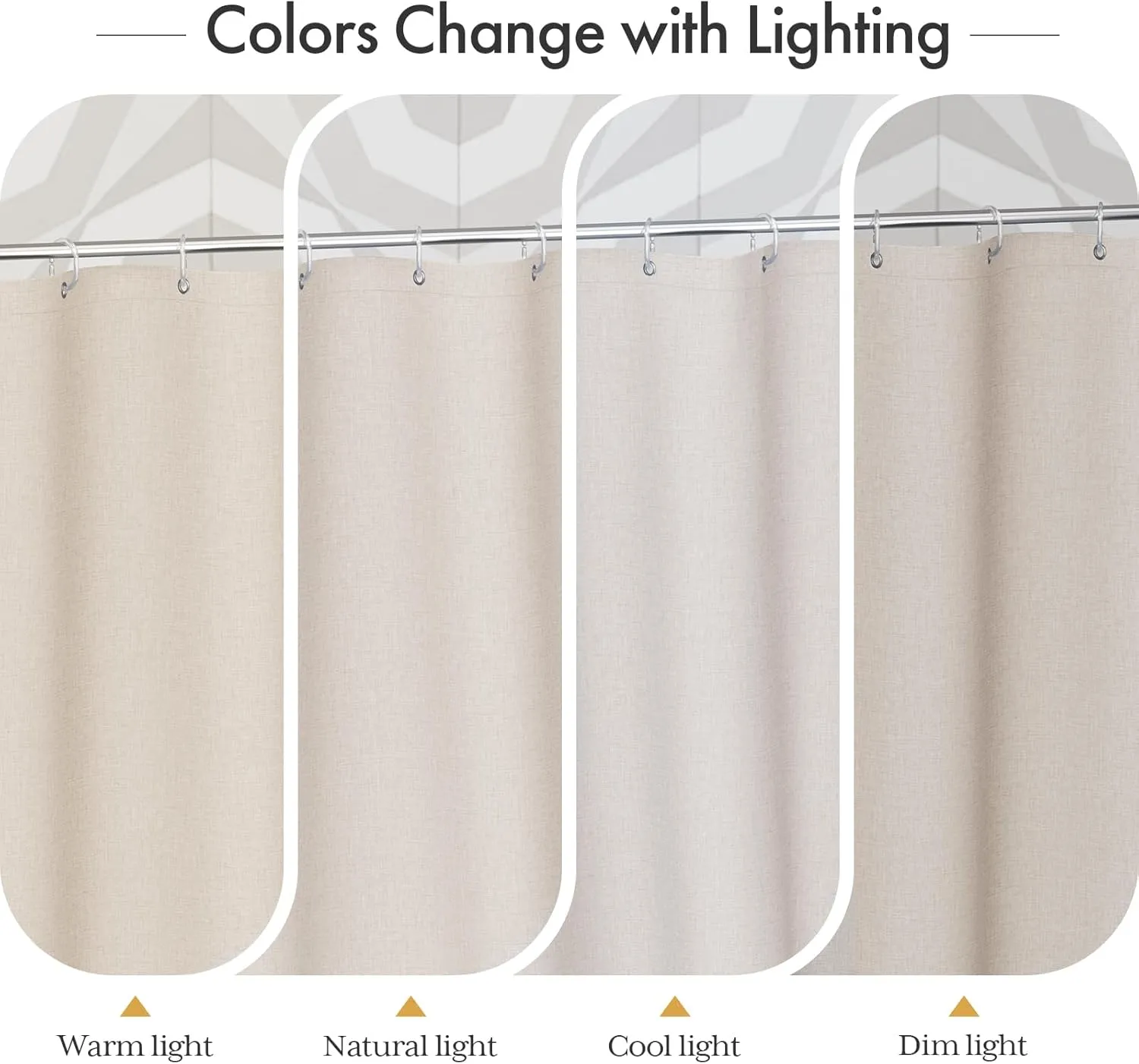 AmazerBath Boho Shower Curtains for Bathroom, Beige Shower Curtain with Tassels, Modern Farmhouse Shower Curtain Set with Hooks, Neutral Shower Curtain Faux Linen, Water Repellent, 72x72 Inches