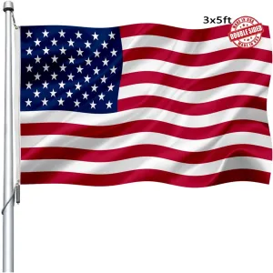 American Flags for Outside 3x5 Double Sided- Premium Heavy Duty Durable 3ply Large USA/US Patriotic Flag Made in USA High Wind for Boat Decorations United States Flags Banner with 2 Brass Grommets 4