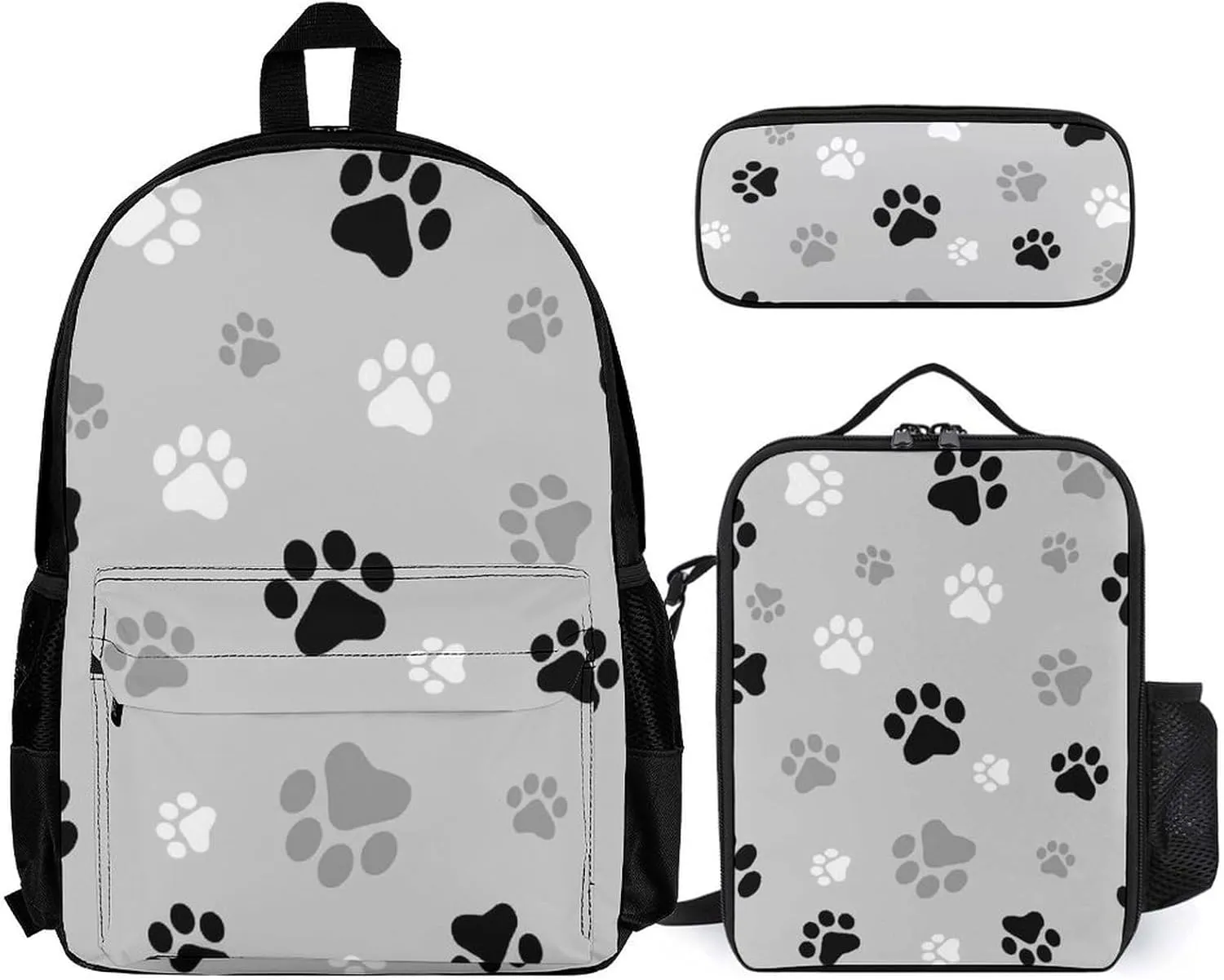 Animal Paw Prints Lightweight Pocket Backpack Crossbody Lunch Bag Set Unisex
