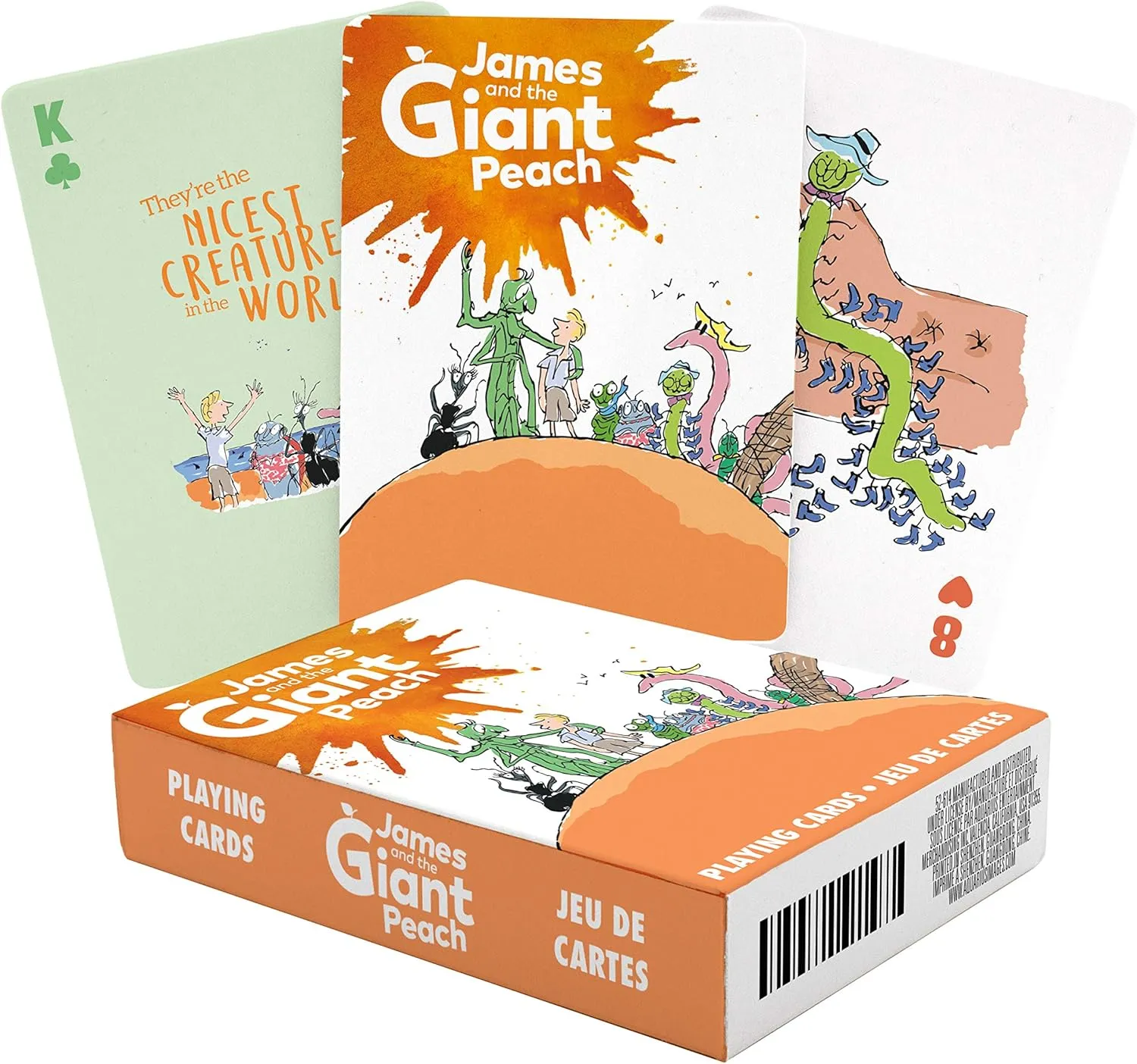 AQUARIUS James and the Giant Peach Playing Cards - Roald Dahl Themed Deck of Cards for Your Favorite Card Games - Officially Licensed Roald Dahl Merchandise & Collectibles - Poker Size