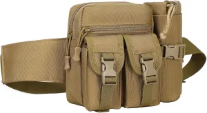 ArcEnCiel Tactical Fanny Pack Waist Bag Hip Belt Outdoor Fishing Bumbag with Water Bottle Pocket Holder