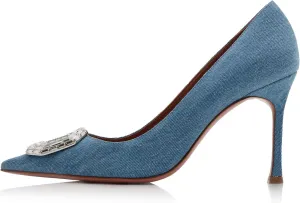 Arqa Pumps for Women Crystal Embellished Pointed Toe High Heels Wedding Dress Stiletto Heel Pump Shoes