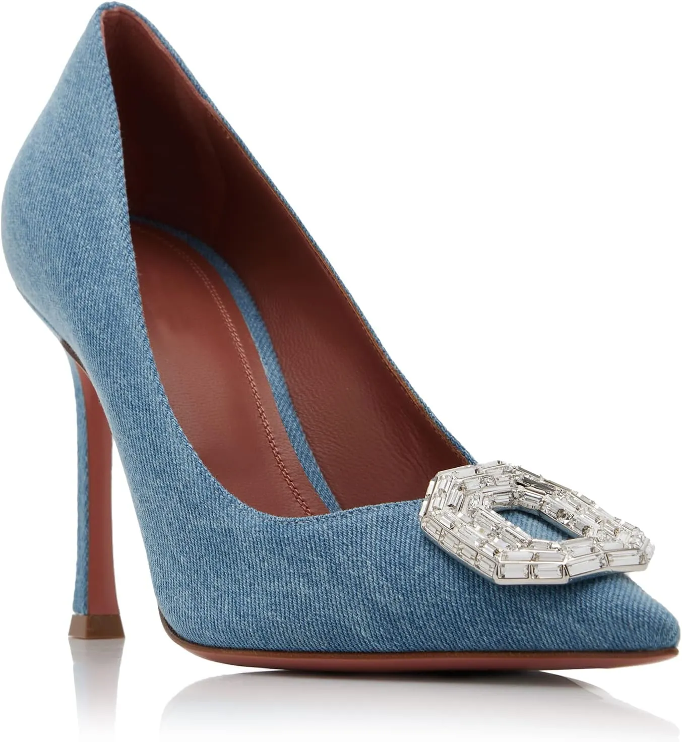 Arqa Pumps for Women Crystal Embellished Pointed Toe High Heels Wedding Dress Stiletto Heel Pump Shoes