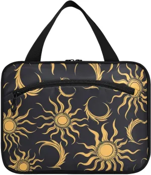 Art Sun Moon Gold Black hanging item travel bag with hook, designer compact for cruise travel bolso viajero para mujer L