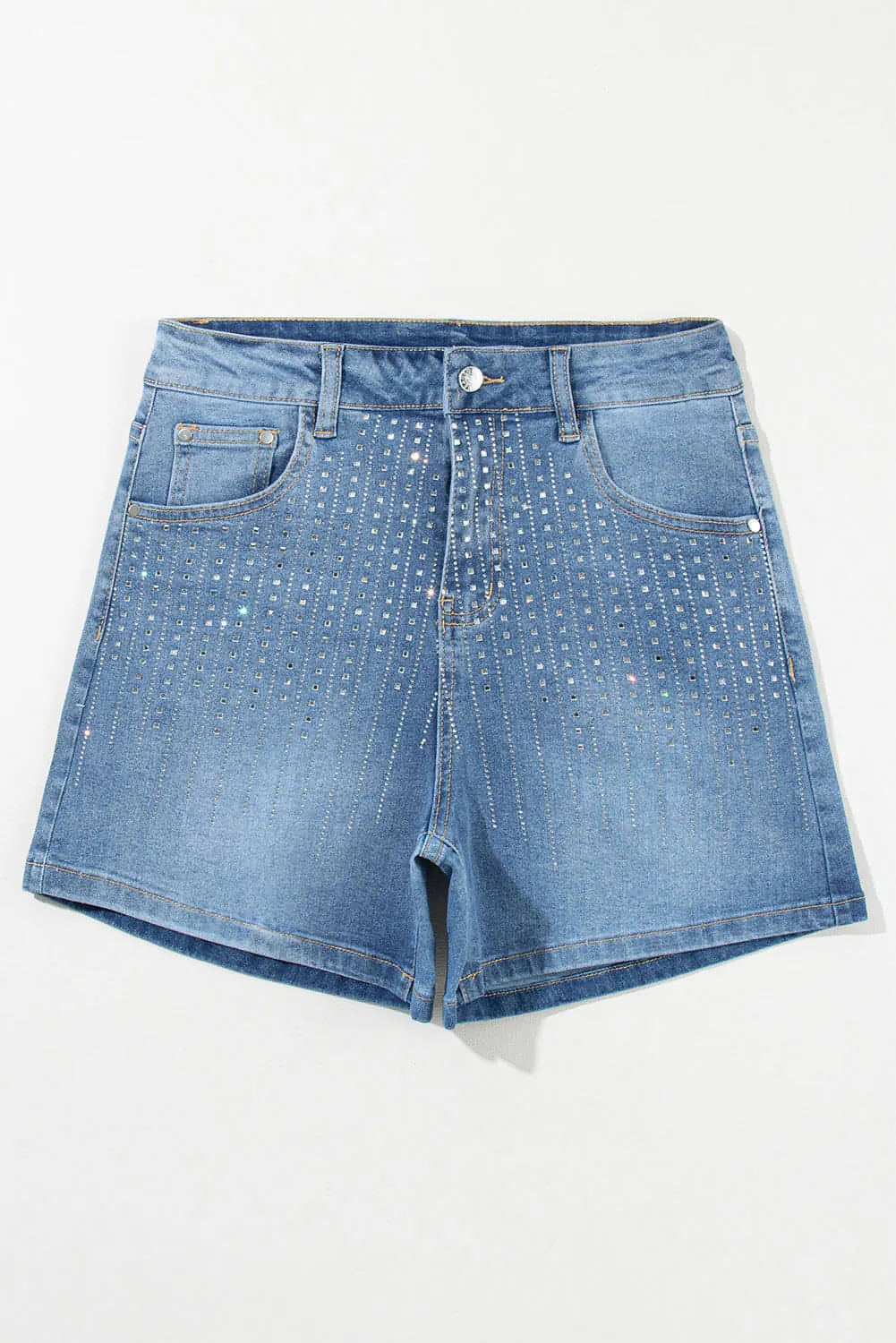 Ashleigh Blue Rhinestone Embellished Denim Shorts
