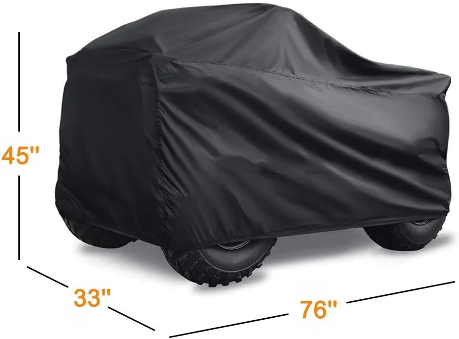 ATV Cover. 420D Heavy Duty Tear-Resistant Fabric. Quad Cover for Kawasaki, Arctic Cat, Honda, Polaris,Yamaha, and More. Protection Against Water, Wind, UV. 4 Wheeler Accessories