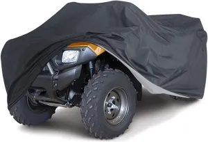 ATV Cover. 420D Heavy Duty Tear-Resistant Fabric. Quad Cover for Kawasaki, Arctic Cat, Honda, Polaris,Yamaha, and More. Protection Against Water, Wind, UV. 4 Wheeler Accessories
