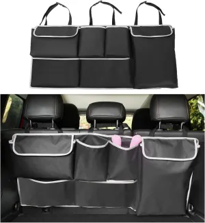 Augeny Car Back Seat Trunk Organizer, Large Capacity Backseat Hanging Organizer with 6 Pockets, Storage Bag Provides More Space for Groceries, Car Interior Accessories for Vehicles, SUVs, Trucks