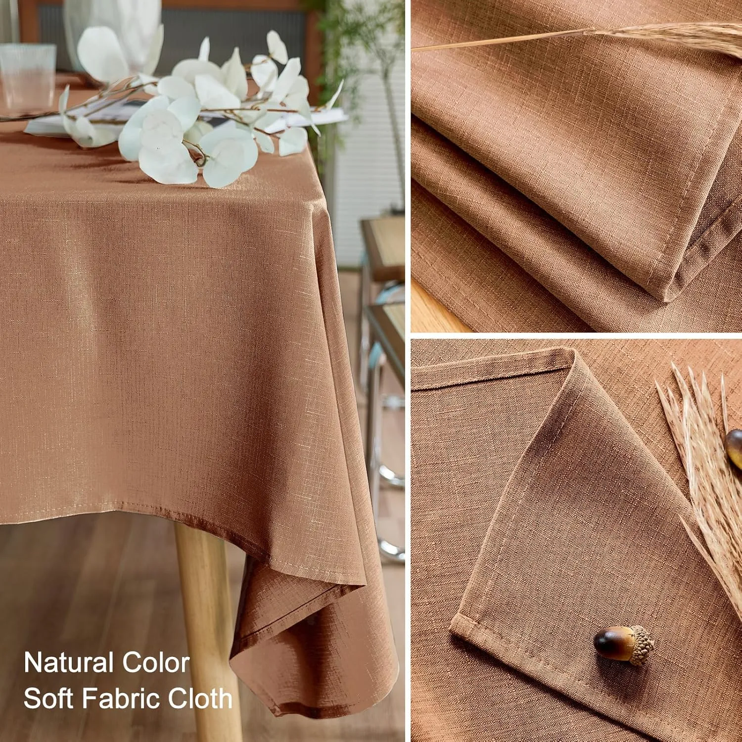 AUSSPVOCT Textured Tablecloth Rectangle 60x120 Water Resistant Spill-Proof Wipeable Table Cloth Wrinkle Free Fabric Dining Table Cover for Birthday Party Farmhouse Spring Kitchen Tablecloths