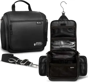 AvaJex Extra Large Hanging Travel Toiletry Bag for Men and Women - Cosmetic Travel Bag With Shoulder Strap - Waterproof Hygiene Bag with Metal Xxl Swivel Hook and 19 Compartments for Toiletries