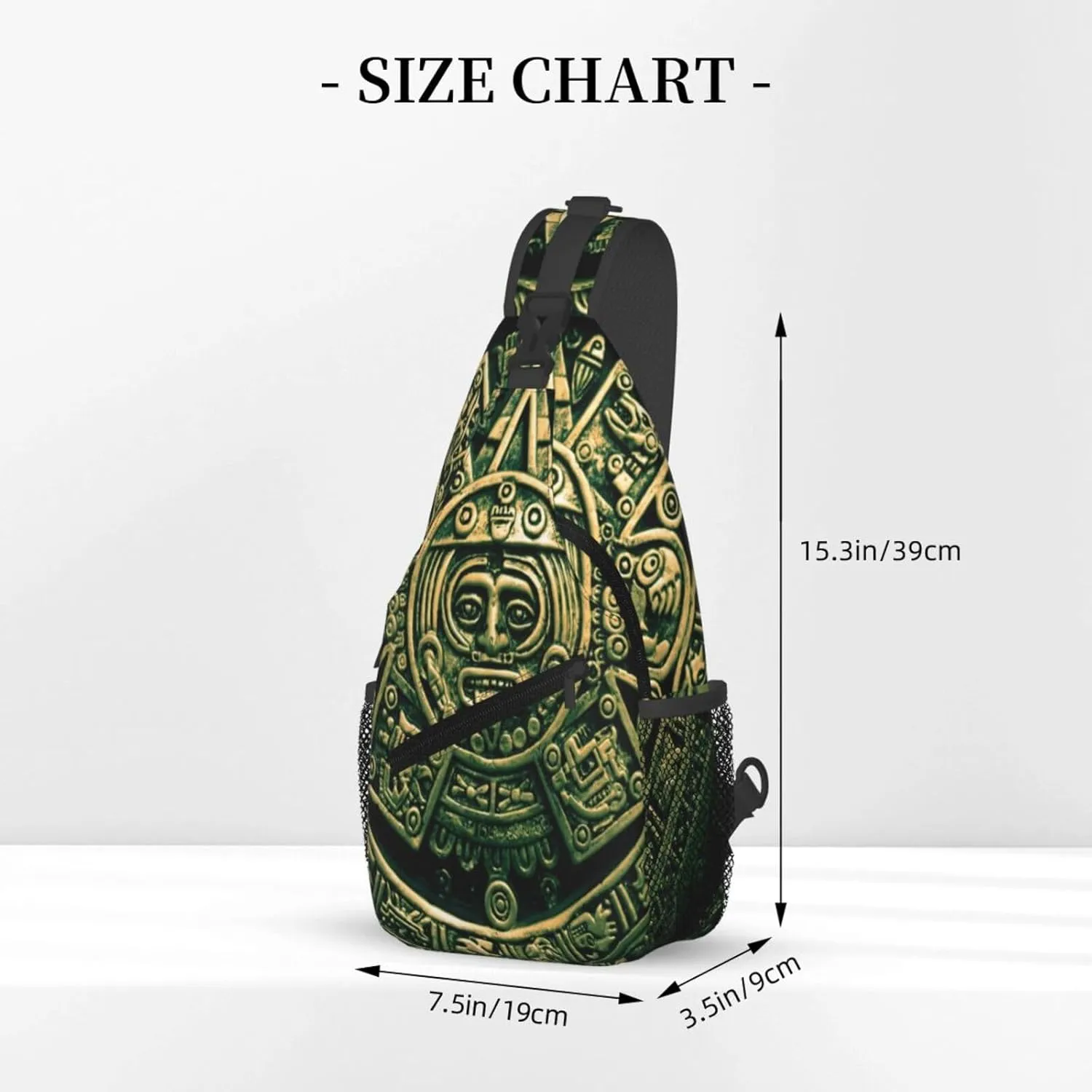 Aztec Calendar Mayan Men'S Crossbody Bag Travel Hiking Shoulder Backpack Chest Bag