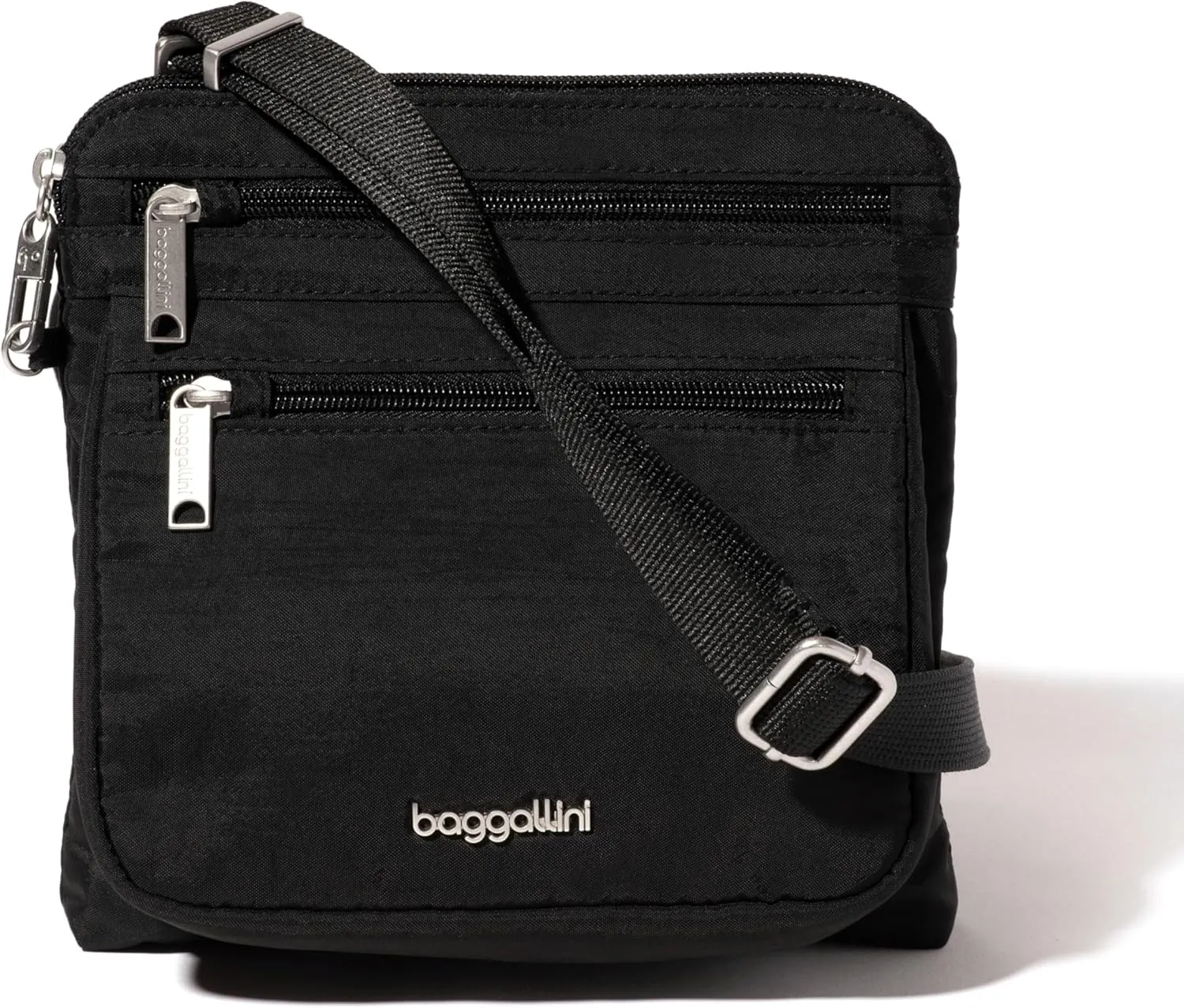 Baggallini Securtex Anti-Theft Crossbody Travel Purse with RFID Card Slots, Locking Zippers & Cut-Resistant Strap