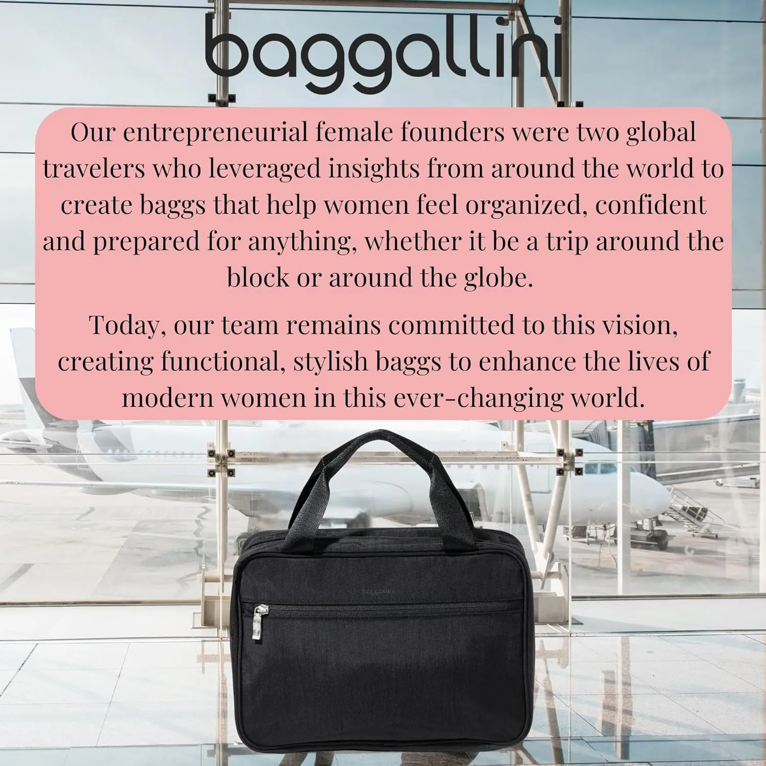 Baggallini Unisex's Large Hanging Travel Toiletry Kit-Lightweight 8x11 Inch Makeup Bag Toiltery