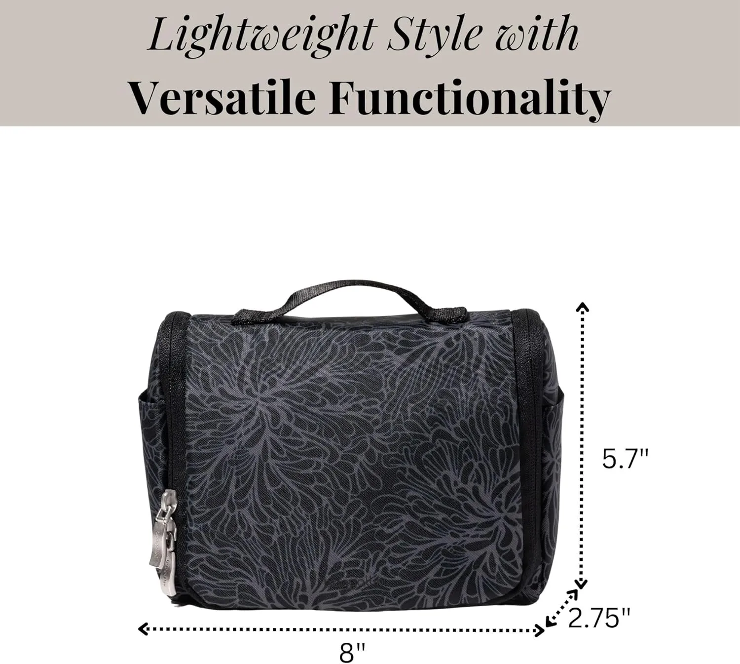 Baggallini Unisex's Small Toiletry Kit-Lightweight 5x8 Inch Makeup Bag Toiltery