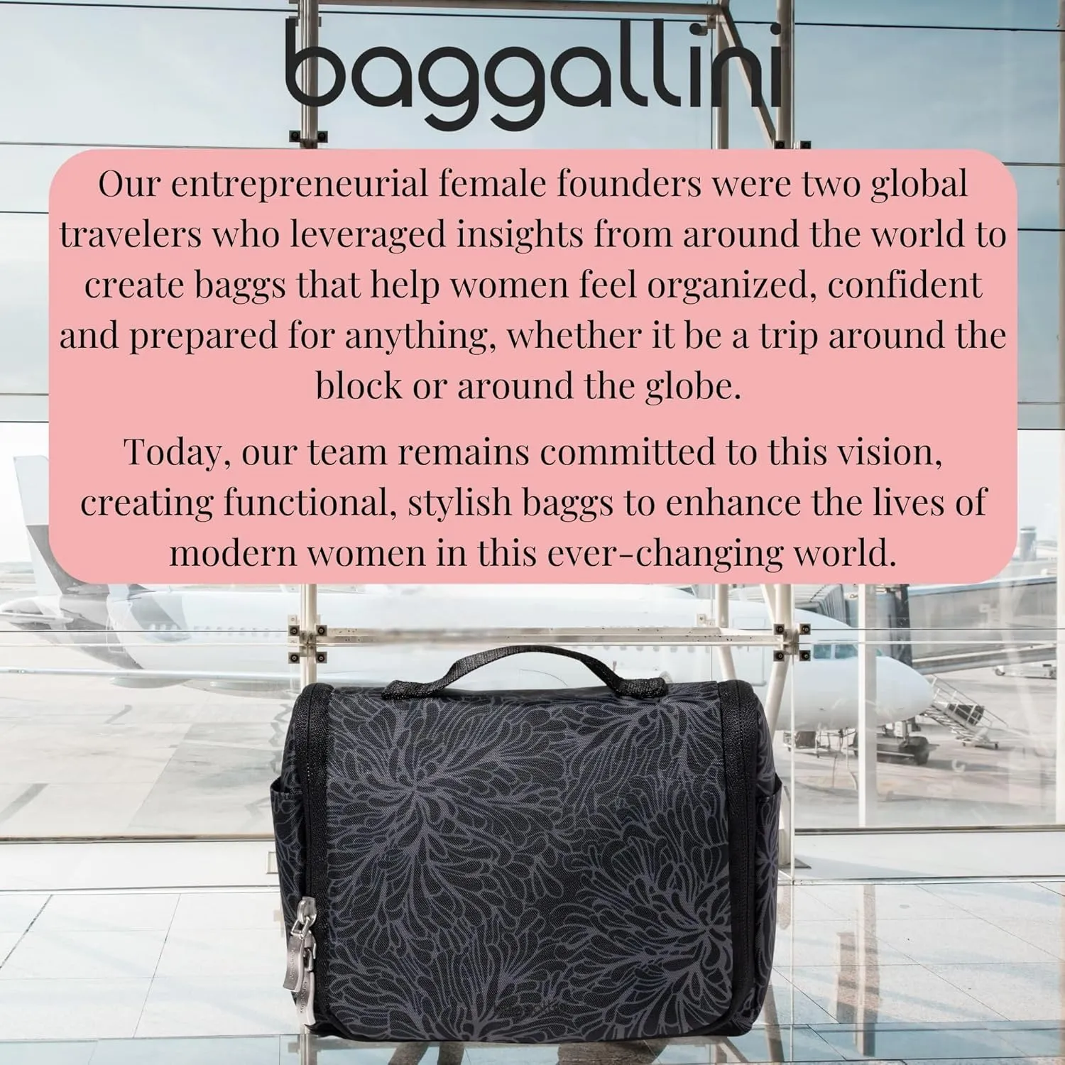 Baggallini Unisex's Small Toiletry Kit-Lightweight 5x8 Inch Makeup Bag Toiltery