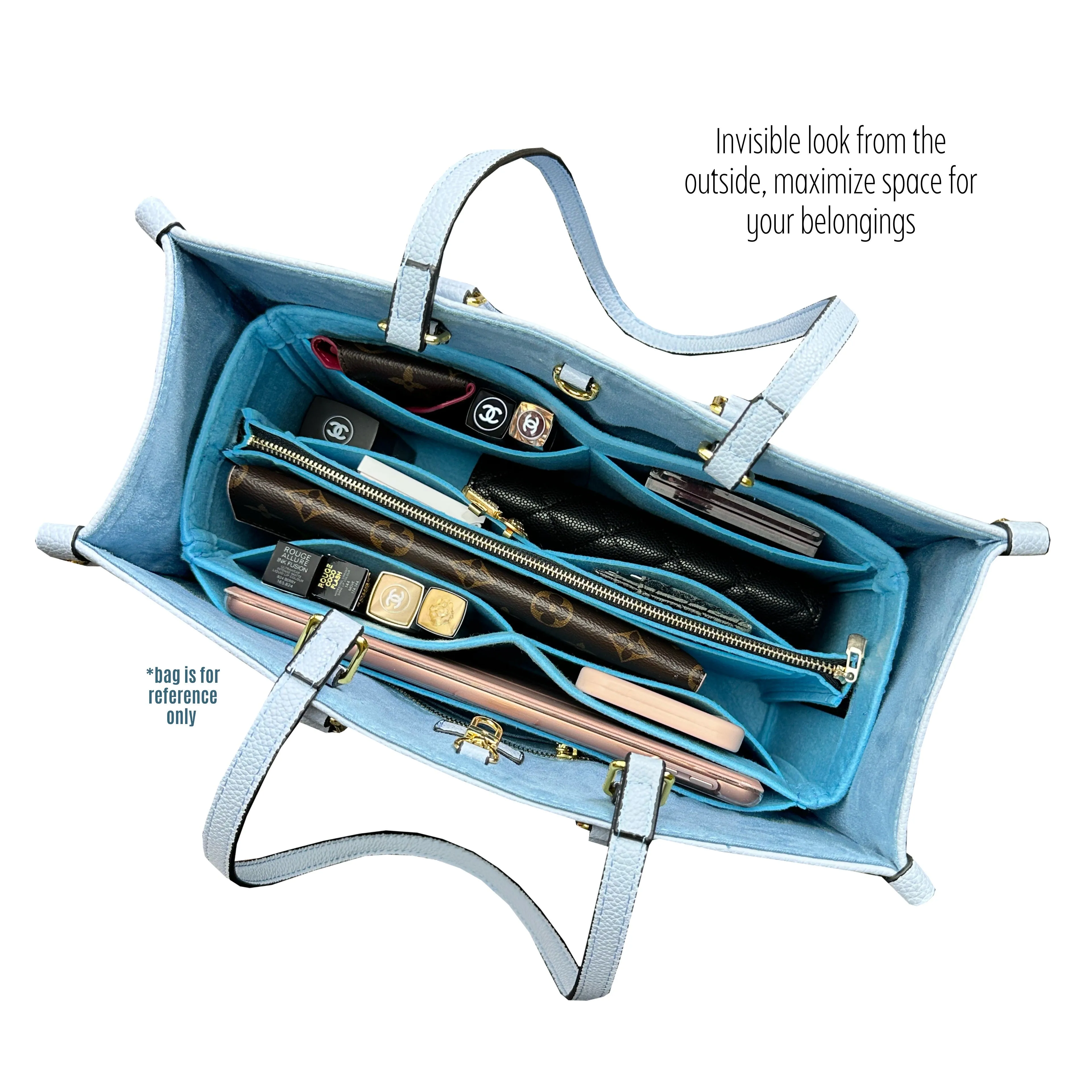 BaginBag® | Handbag Organizer For Louis Vuitton On the go PM MM GM Bag | LV Purse Insert  | purse insert organizer |  LV Organizer Purse |  LV Tote Bag  Organizer | Bag Organizer | Tote Insert  bag |  travel bag organizer | LV Purse Organization