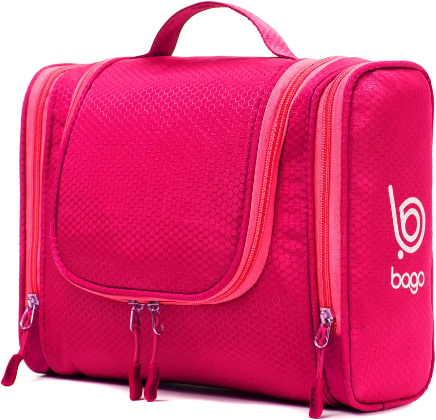 bago Travel Toiletry Bag for Women and Men - Large Waterproof Hanging Large Toiletry Bag for Bathroom and Travel Bag for Toiletries Organizer -Travel Makeup Bag (Pink)