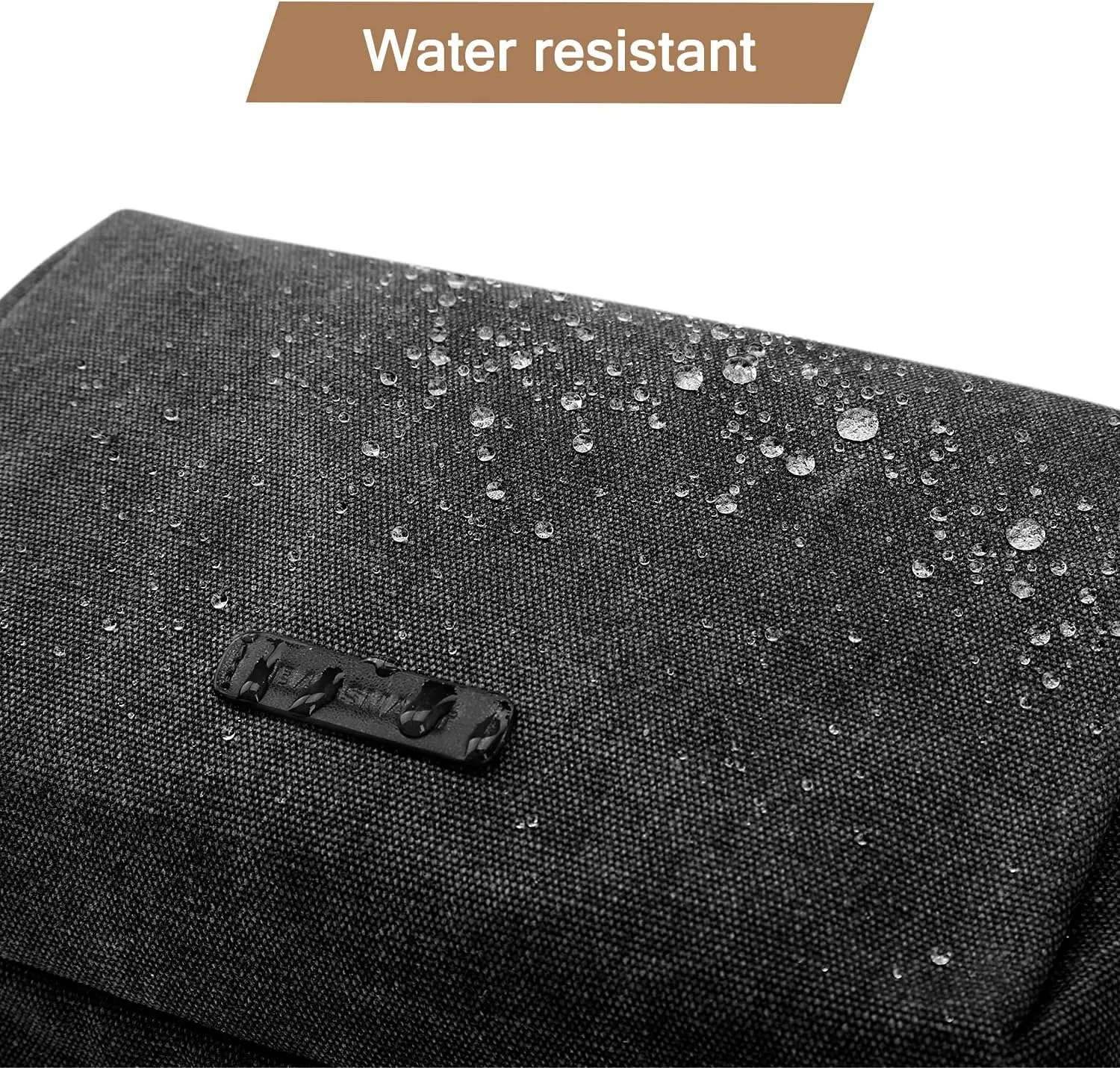 BAGSMART Toiletry Bag for Men, Canvas Travel Toiletry Organizer Dopp Kit Water-resistant Shaving Bag for Toiletries Accessories,Black-Medium