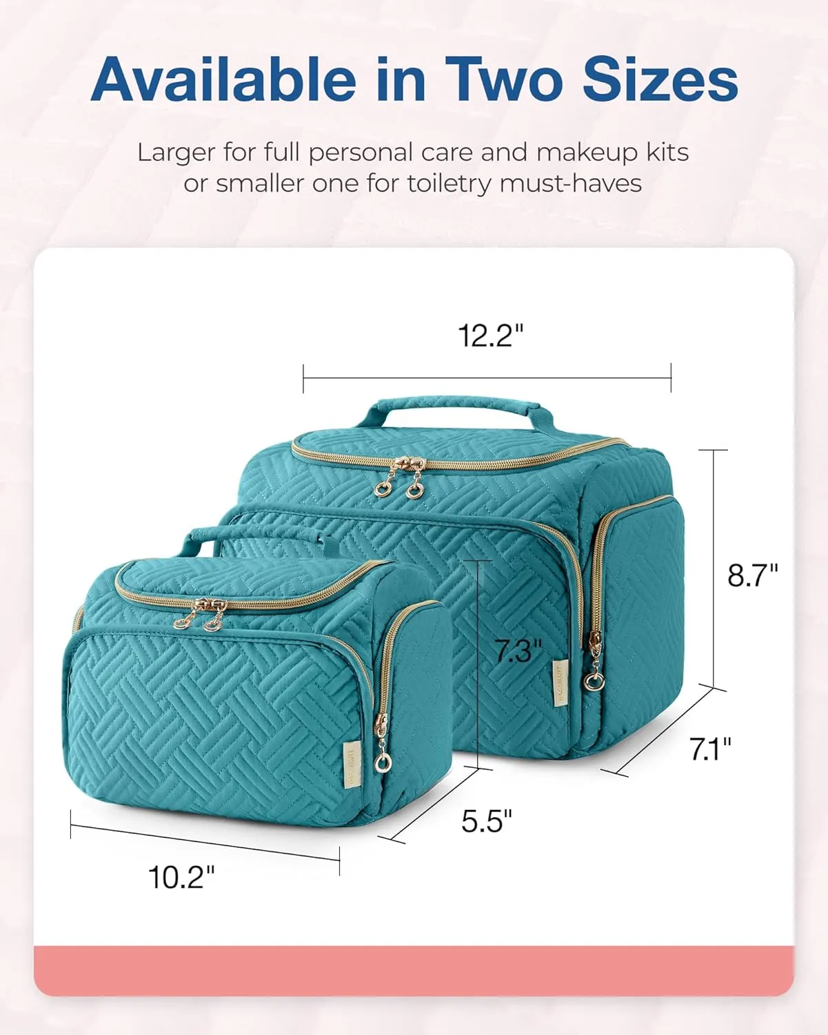 BAGSMART Travel Toiletry Bag, Large Wide-open Travel Bag for Toiletries, Makeup Cosmetic Travel Bag with Handle