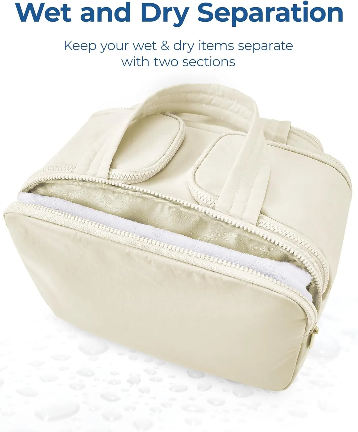 BAGSMART Travel Toiletry Bag, Lightweight Large Wide-open Travel Bag for Women, Puffy Cosmetic Makeup Bag Organizer with Handle for Accessories,Essentials, Toiletries, Purple