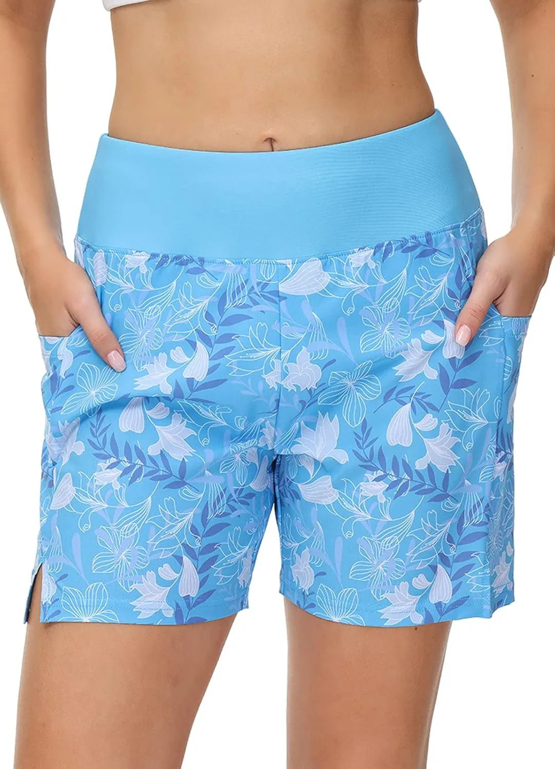 baleaf Women's 3''/ 5"/ 7" Quick Dry High Waisted Swim Board Shorts UPF 50  Swimsuit Bottom Trunks with Liner