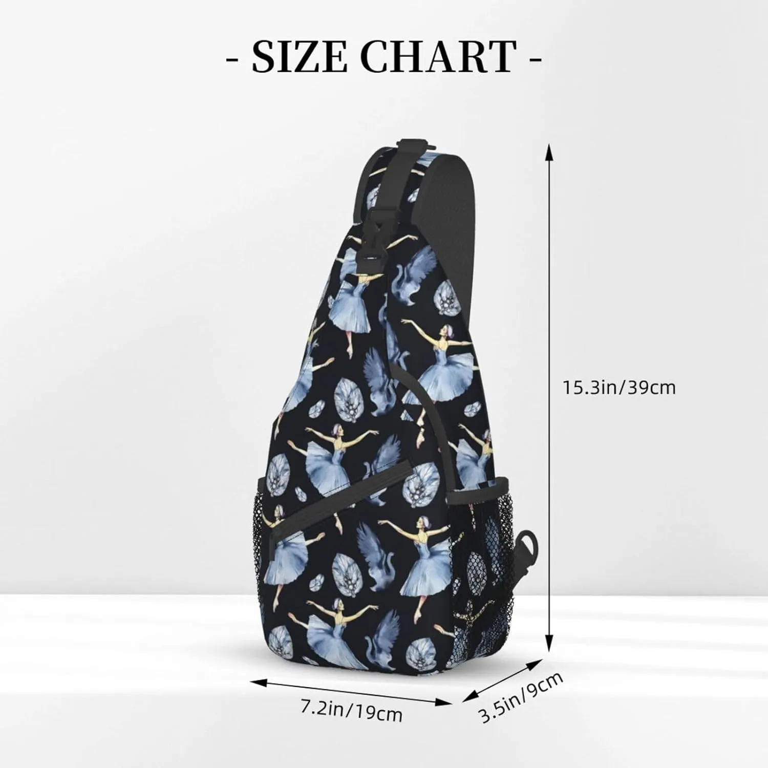 Ballerina Crossbody Bag Dancer Shoulder Bag Backpack Ballet Sling Bag Chest Casual Daypack for Outdoor