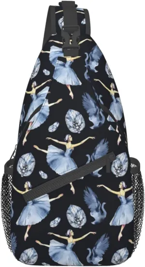 Ballerina Crossbody Bag Dancer Shoulder Bag Backpack Ballet Sling Bag Chest Casual Daypack for Outdoor