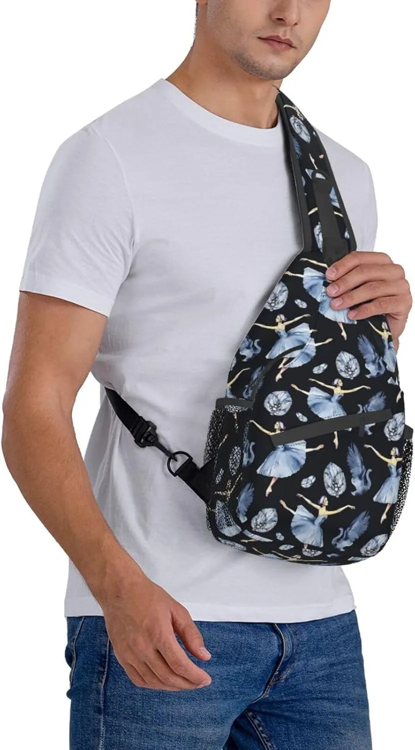 Ballerina Crossbody Bag Dancer Shoulder Bag Backpack Ballet Sling Bag Chest Casual Daypack for Outdoor