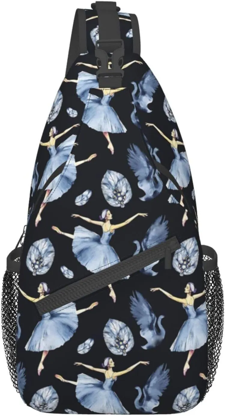 Ballerina Crossbody Bag Dancer Shoulder Bag Backpack Ballet Sling Bag Chest Casual Daypack for Outdoor