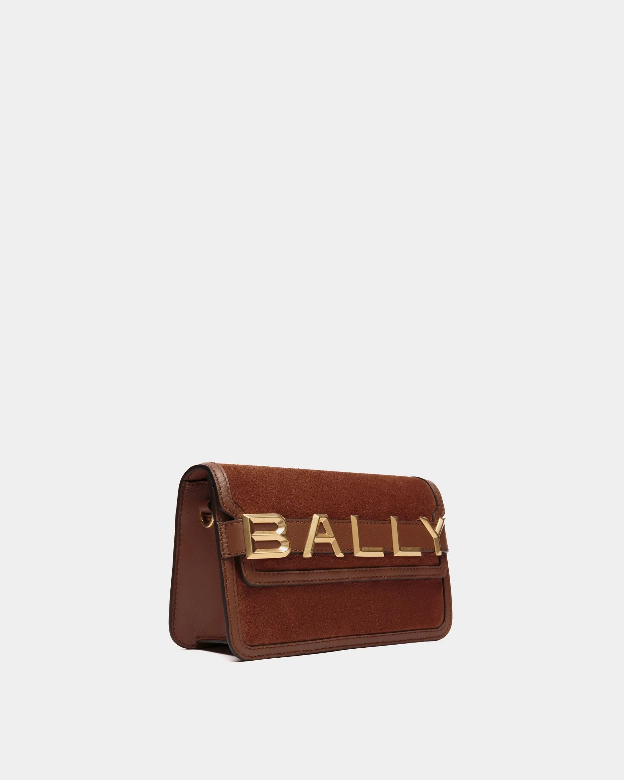 Bally Spell Crossbody Bag in Brown Suede