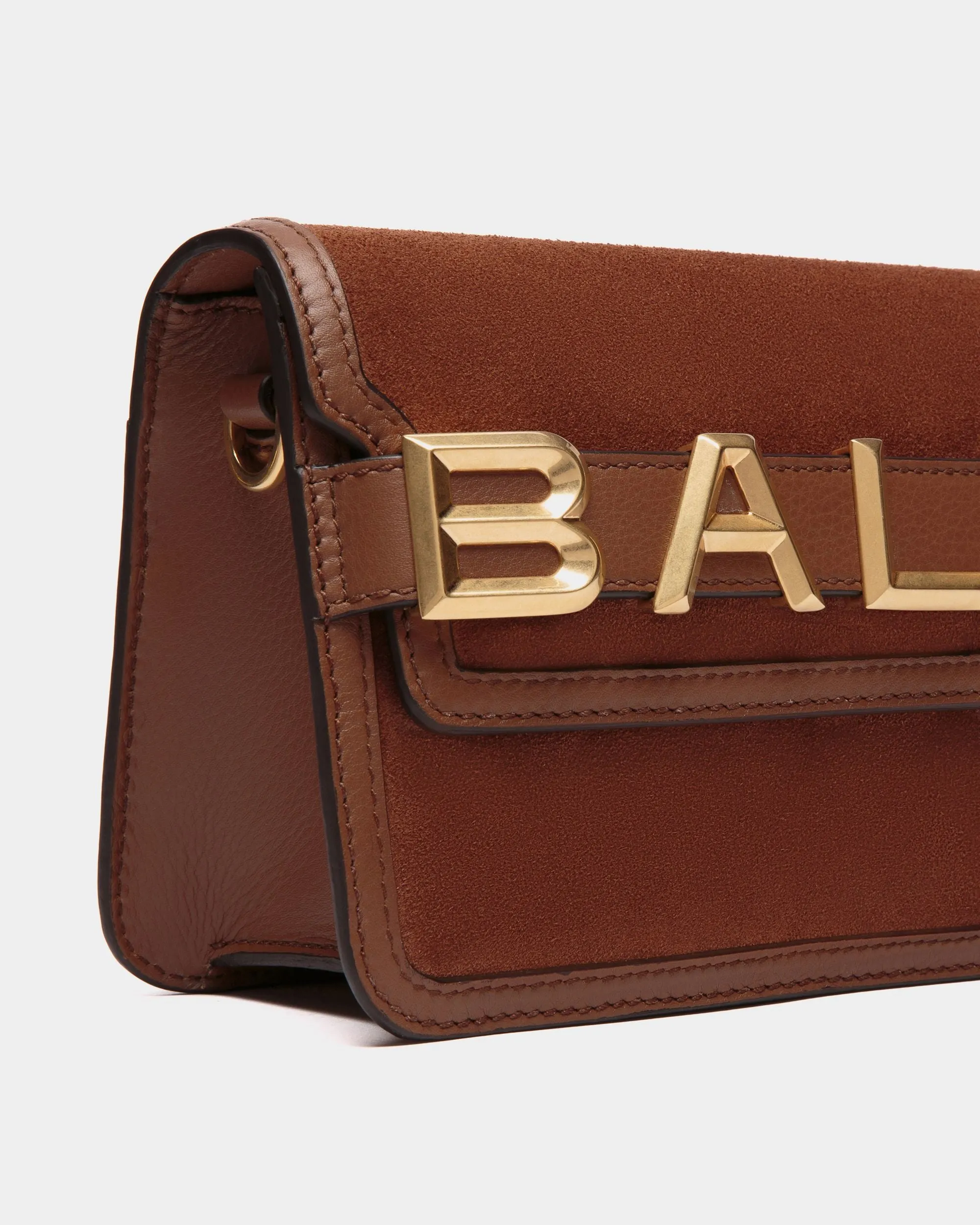 Bally Spell Crossbody Bag in Brown Suede