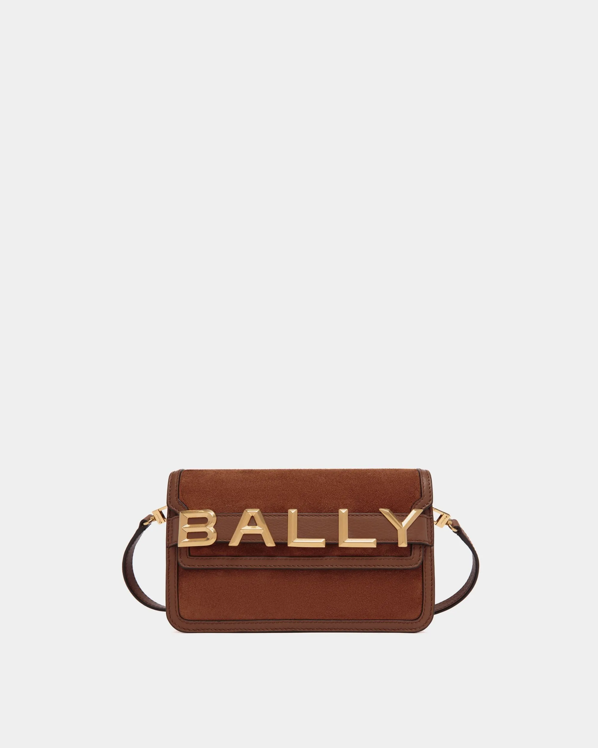 Bally Spell Crossbody Bag in Brown Suede