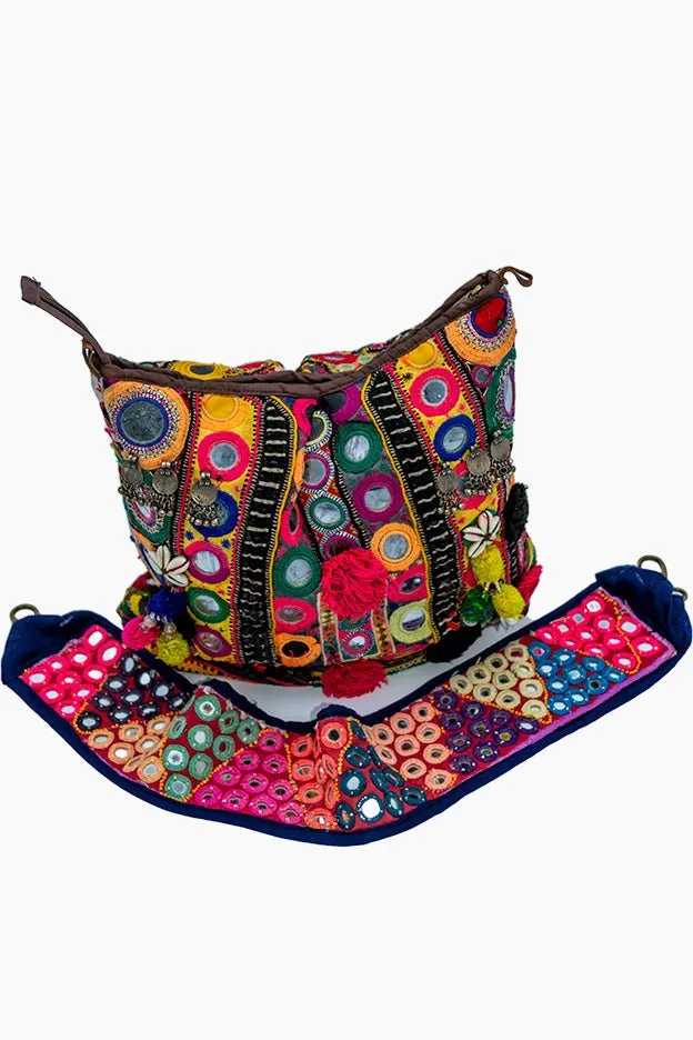 Banjara Mirror Belt Big Sling with Tassels
