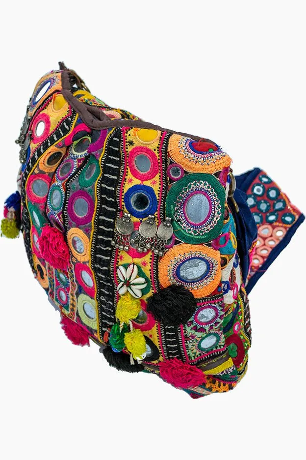 Banjara Mirror Belt Big Sling with Tassels