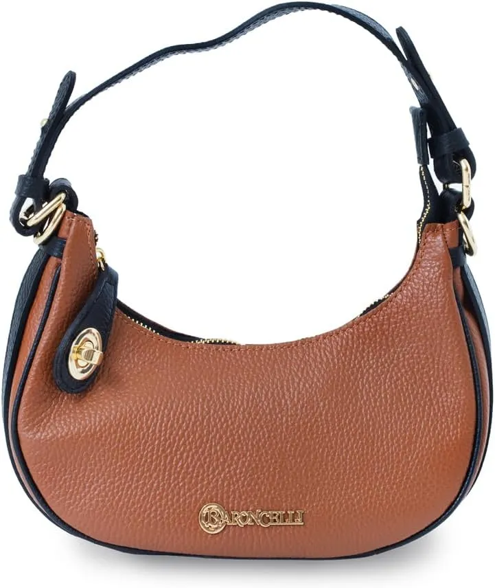 Baroncelli Small Leather Designer Crossbody Purse, Genuine Italian Crafted, Designed and Made in Italy