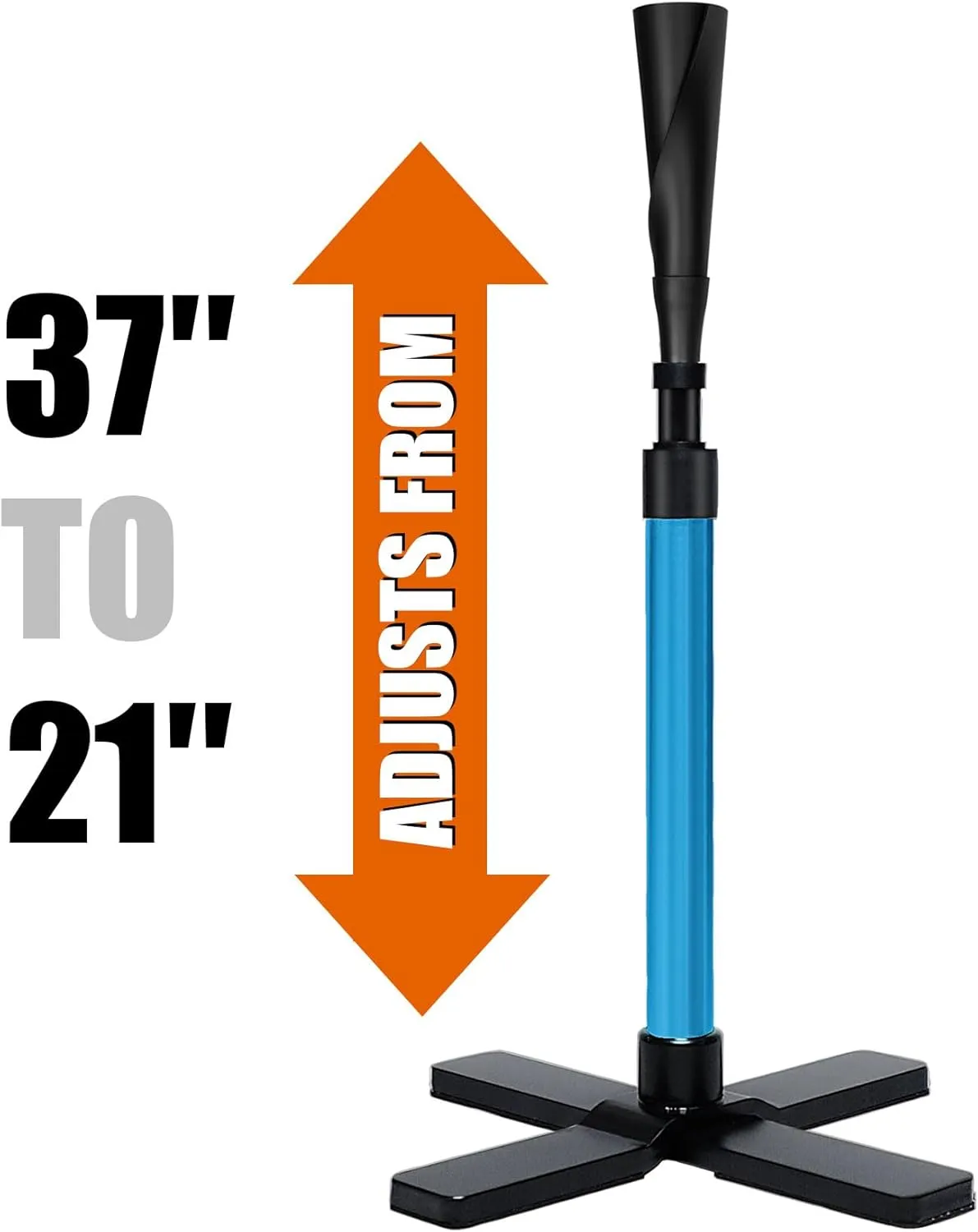 Baseball Batting Tee for Practice Training I Height Adjustment 25-47 inches with 2 Flexible Top Rubber I Heavy Duty Base I Portable Carrying Bag for Easy for Store