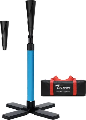 Baseball Batting Tee for Practice Training I Height Adjustment 25-47 inches with 2 Flexible Top Rubber I Heavy Duty Base I Portable Carrying Bag for Easy for Store