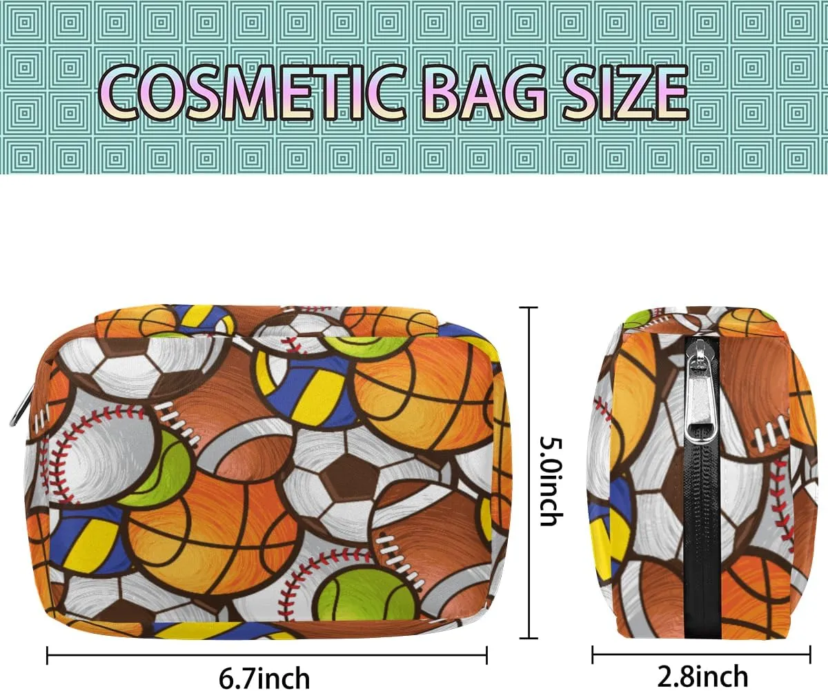 Basketball Football Travel Toiletry Bag for Boys Men, Waterproof Small Dopp Kit for Women, Shaving Bag with Large Capacity for Travel,Sports Shower