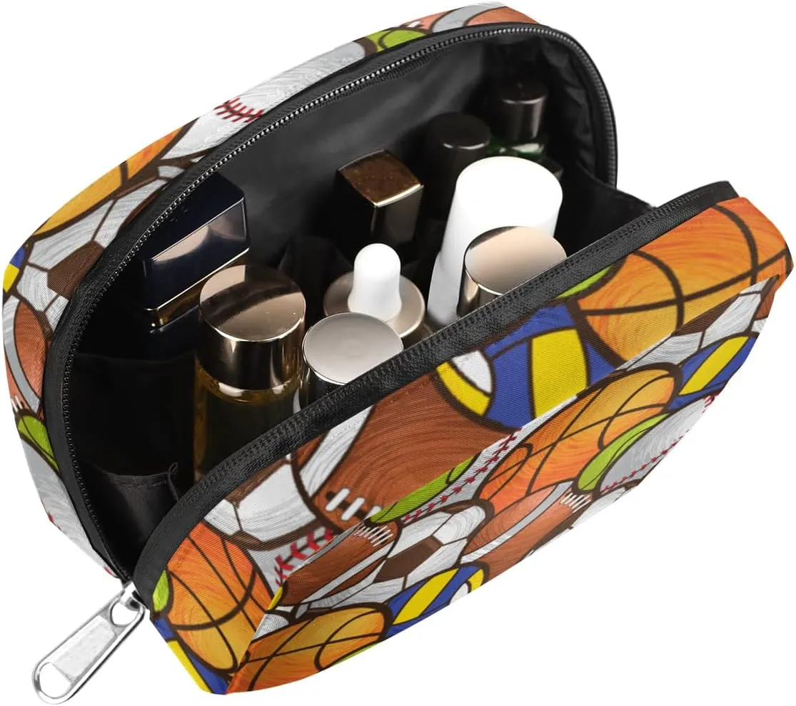 Basketball Football Travel Toiletry Bag for Boys Men, Waterproof Small Dopp Kit for Women, Shaving Bag with Large Capacity for Travel,Sports Shower